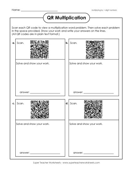 Multiplication - Multiplication Word Problems (3-Digit by 1-Digit) (Printable PDF Worksheet)