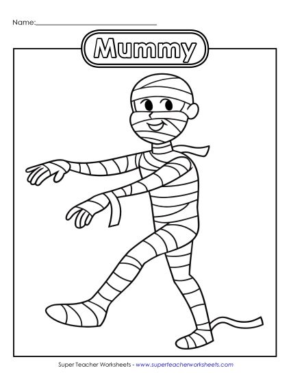 Basic Pictures (For Younger Kids) - Mummy (Printable PDF Worksheet)