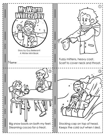 Reading Comprehension - My Warm Winter Day (Mini Book)  (Printable PDF Worksheet)