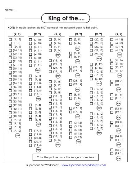 20x25 Grid: Basic - Mystery Graph - Castle (Printable PDF Worksheet)