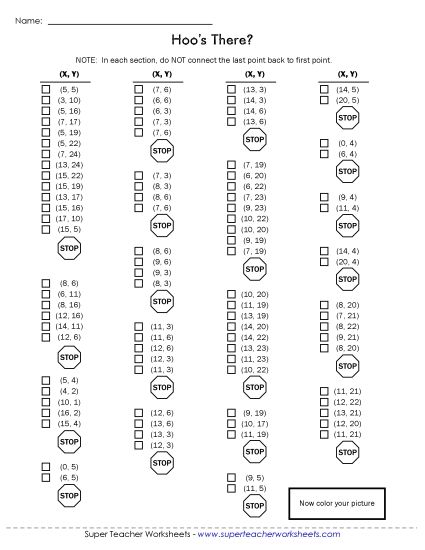 Basic (Positive Numbers to 20) - Mystery Graph Picture (Owl) (Printable PDF Worksheet)
