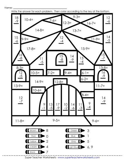 Mystery Pictures - Mystery Picture: Castle (Printable PDF Worksheet)