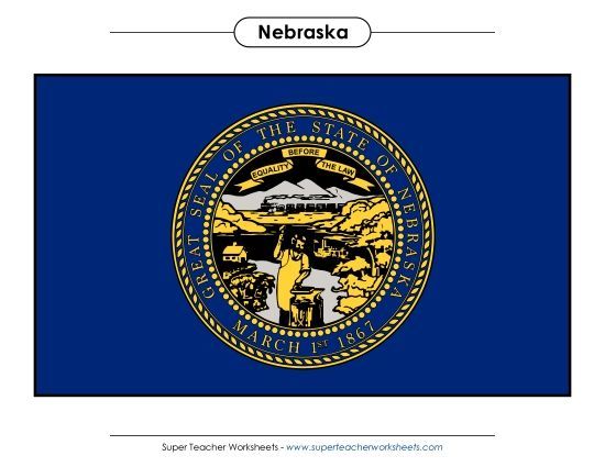 Flags & Seals - Nebraska State Flag (Full-Color Version) (Printable PDF Worksheet)