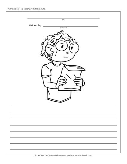 Story Pictures - Nervous Note Reader (Printable PDF Worksheet)