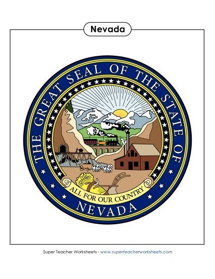 Flags & Seals - Nevada State Seal (Full-Color Version) (Printable PDF Worksheet)