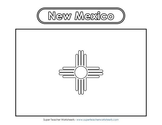 Flags & Seals - New Mexico Flag Coloring Page (Printable PDF Worksheet)