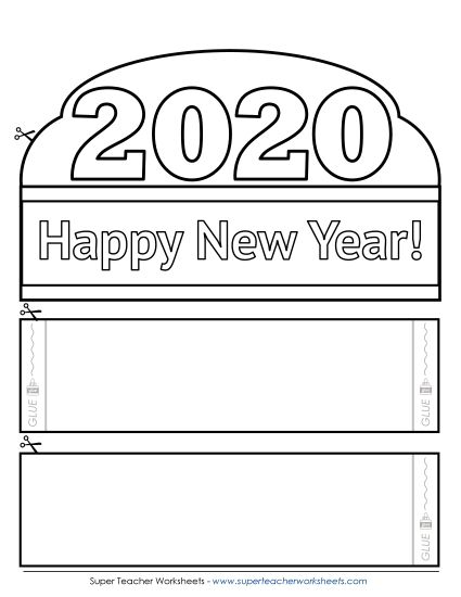 Holiday Crowns (Ordered by Date) - New Year (2020) (Printable PDF Worksheet)