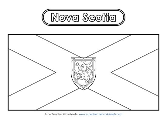 Flag and Coat of Arms - Nova Scotia Flag (Black & White) (Printable PDF Worksheet)