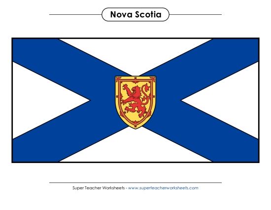Flag and Coat of Arms - Nova Scotia Flag (Full Colour) (Printable PDF Worksheet)