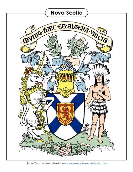 Flag and Coat of Arms - NS Coat of Arms (Full Colour) (Printable PDF Worksheet)