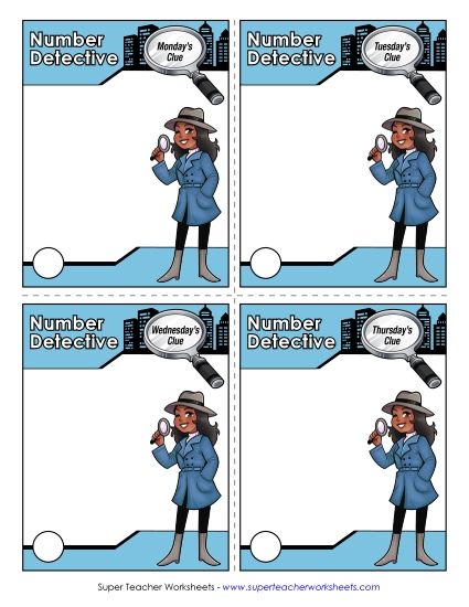 Number & Brain Teasers - Number Detective (Printable PDF Worksheet)