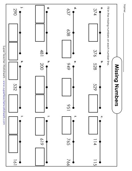 Counting: 3-Digit Numbers - Number Line (3-Digit) (Printable PDF Worksheet)