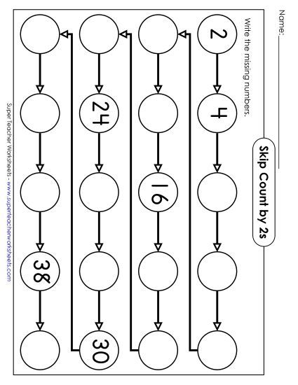 Number Line: Skip Count (Printable PDF Worksheet)