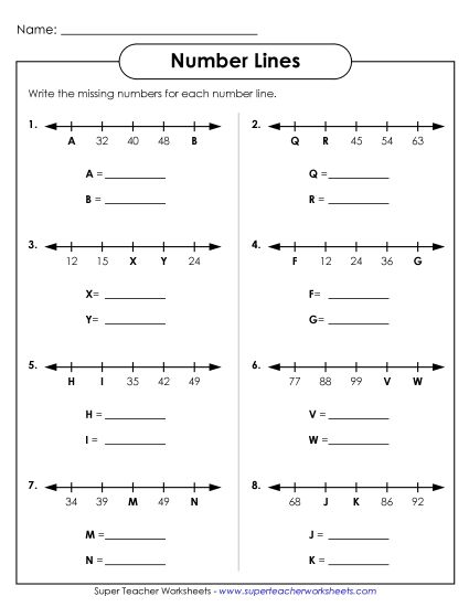 Number Line Patterns - Number Patterns #3 (Printable PDF Worksheet)