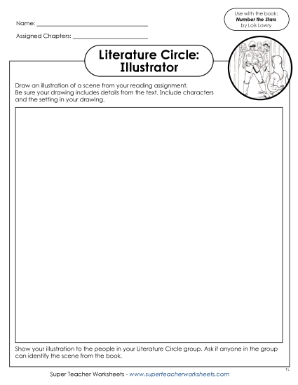 Literature Circle Worksheets - Number the Stars Literature Circle: Illustrator (Printable PDF Worksheet)