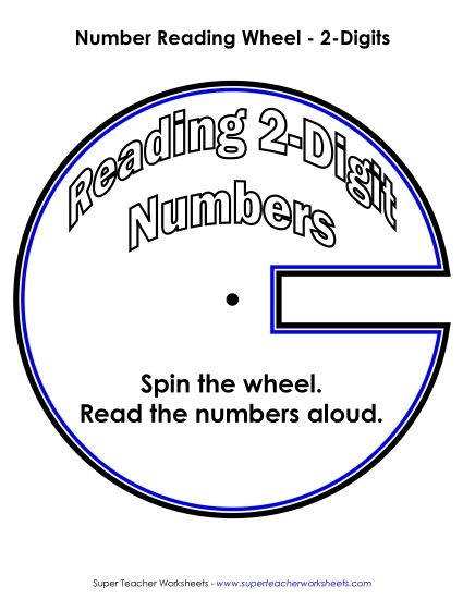 Reading 2-Digit Numbers - Number Wheel: 2-Digit (Printable PDF Worksheet)
