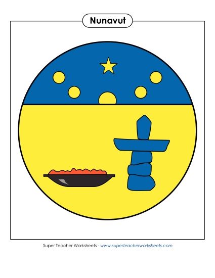 Flag and Coat of Arms - Nunavut Escutcheon (Full Colour) (Printable PDF Worksheet)