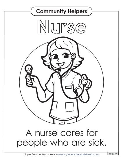 Anchor Chart / Coloring Pages - Nurse (Printable PDF Worksheet)