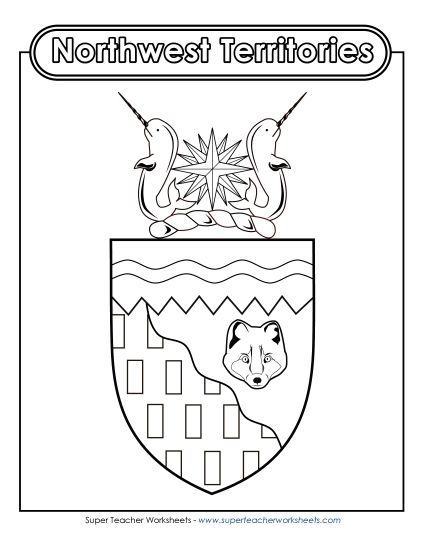 Flag and Coat of Arms - NWT Coat of Arms (Black & White) (Printable PDF Worksheet)