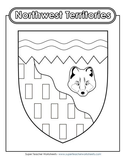 Flag and Coat of Arms - NWT Escutcheon (Black & White) (Printable PDF Worksheet)