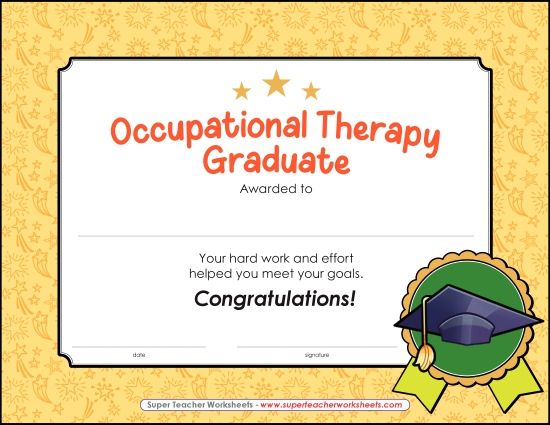Other School Subjects - Occupational Therapy Graduate (Printable PDF Worksheet)