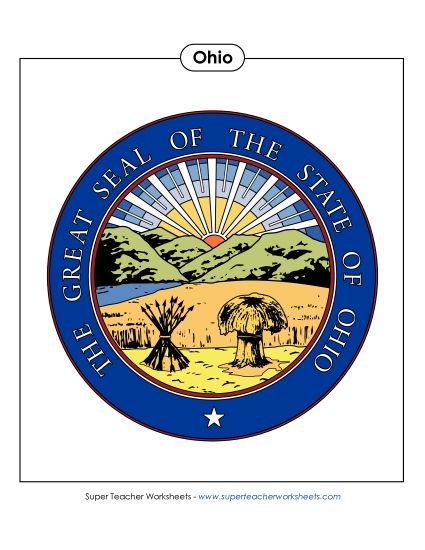 Flags & Seals - Ohio State Seal (Full-Color Version) (Printable PDF Worksheet)