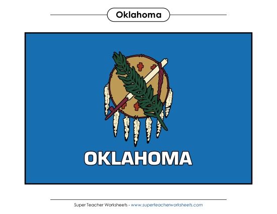 Flags & Seals - Oklahoma State Flag (Full-Color Version) (Printable PDF Worksheet)