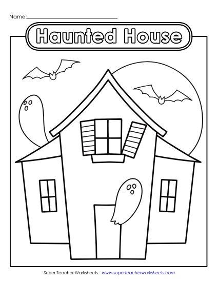 Basic Pictures (For Younger Kids) - Old Haunted House (Printable PDF Worksheet)