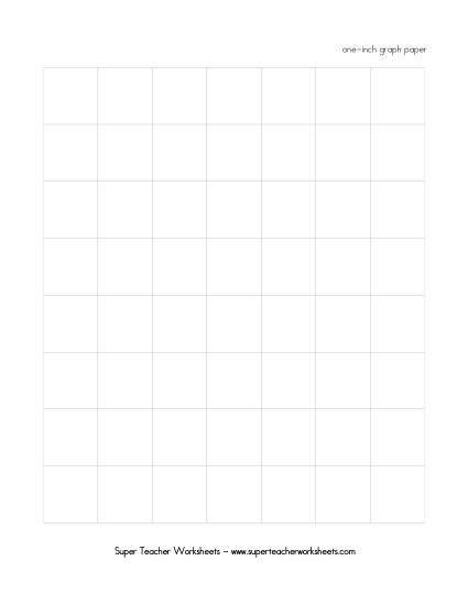 Printable Graph Paper - One Inch Graph Paper  (Printable PDF Worksheet)