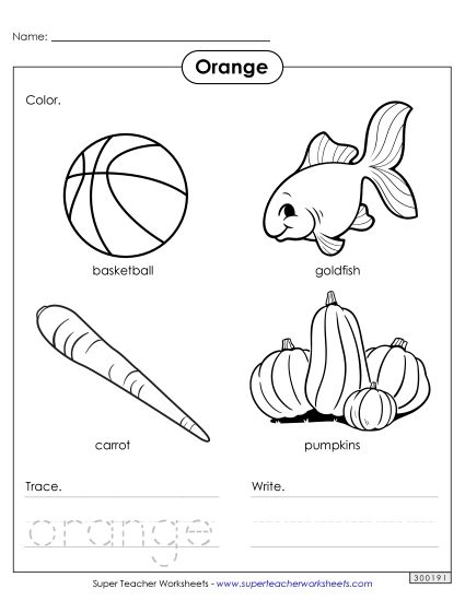 Orange - Orange Things (Printable PDF Worksheet)