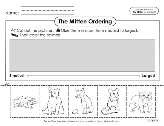 Cut-and-Glue Activities - Ordering by Size: Smallest to Largest (Printable PDF Worksheet)