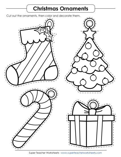 More Crafts - Ornaments 1 (Printable PDF Worksheet)