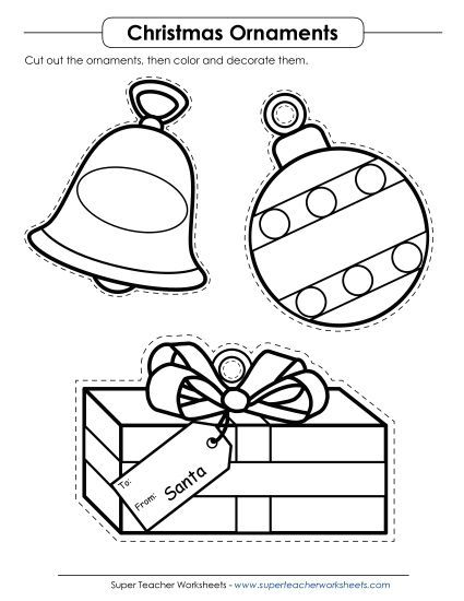 More Crafts - Ornaments 2 (Printable PDF Worksheet)