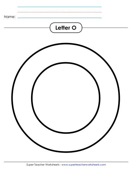 Letter Recognition - Outline - Uppercase O (Printable PDF Worksheet)