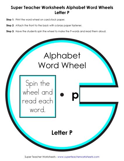 Word Wheel - P -&nbsp; Word Wheel (Printable PDF Worksheet)