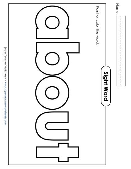 Paint or Color: About (Printable PDF Worksheet)