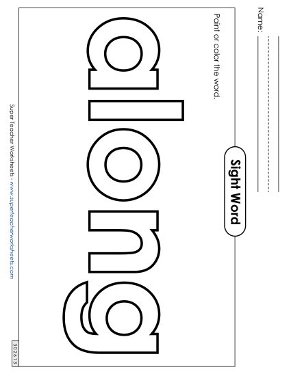 Paint or Color: Along (Printable PDF Worksheet)