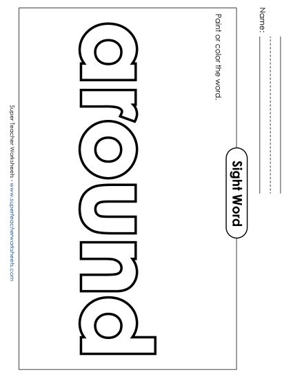 Paint or Color: Around (Printable PDF Worksheet)