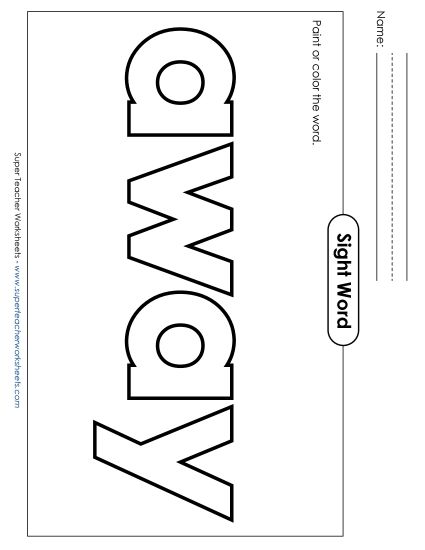 Paint or Color: Away (Printable PDF Worksheet)