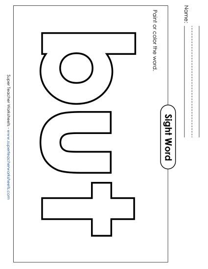 Paint or Color: But (Printable PDF Worksheet)