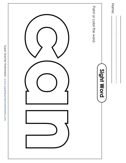 Paint or Color: Can (Printable PDF Worksheet)