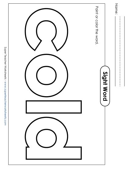 Paint or Color: Cold (Printable PDF Worksheet)