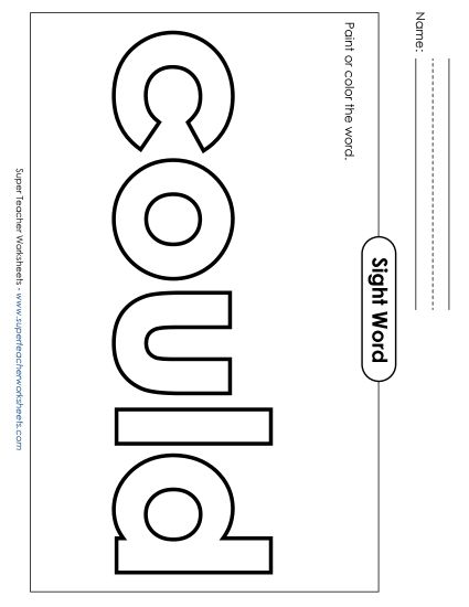 Paint or Color: Could (Printable PDF Worksheet)