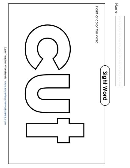 Paint or Color: Cut (Printable PDF Worksheet)