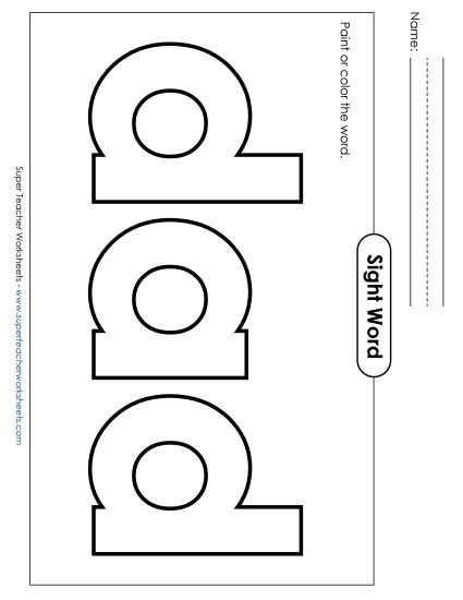 Paint or Color: Dad (Printable PDF Worksheet)