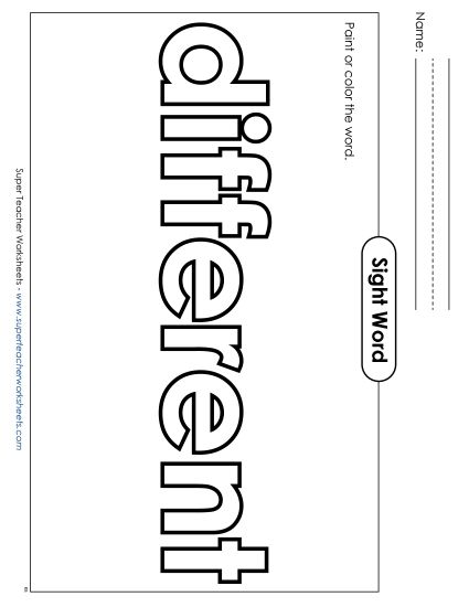 Paint or Color: Different (Printable PDF Worksheet)