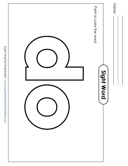 Paint or Color: Do (Printable PDF Worksheet)