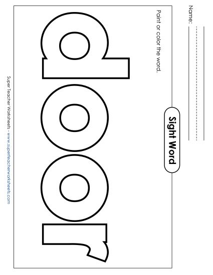 Paint or Color: Door (Printable PDF Worksheet)