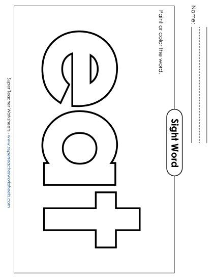 Paint or Color: Eat (Printable PDF Worksheet)