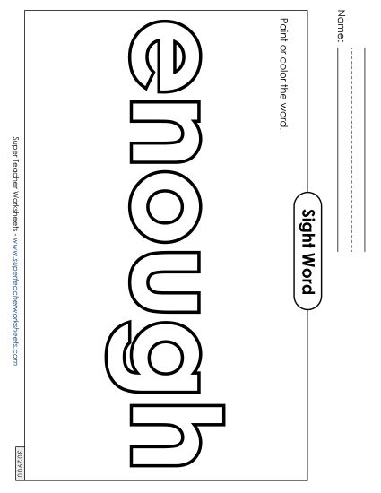 Paint or Color: Enough (Printable PDF Worksheet)